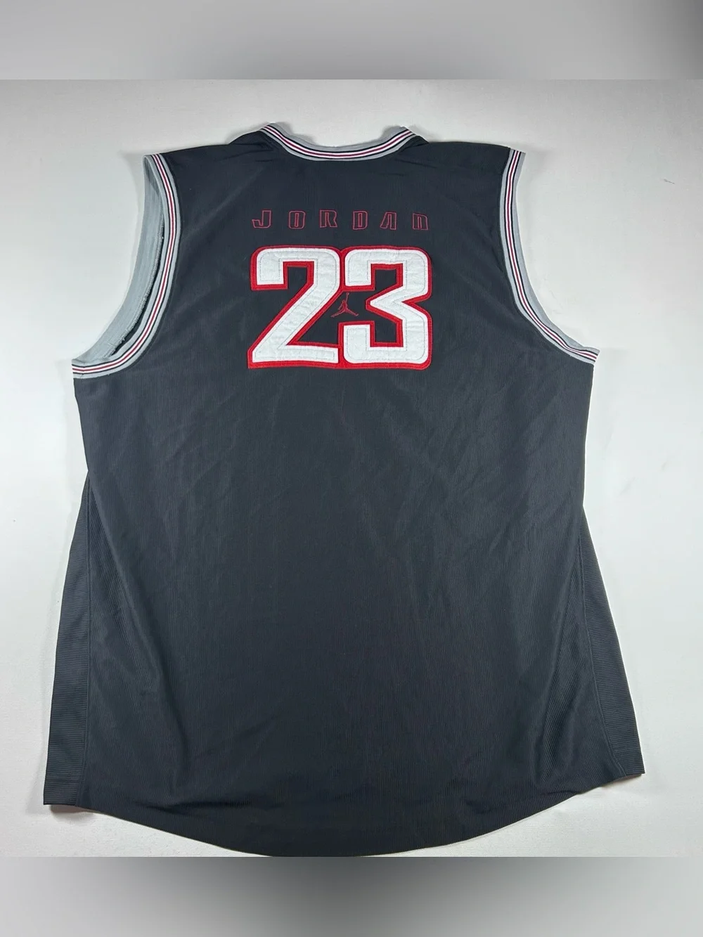 Mens Nike Air Jordan embroidered jersey tank top 3XL Black Gray Red Vintage Y2k